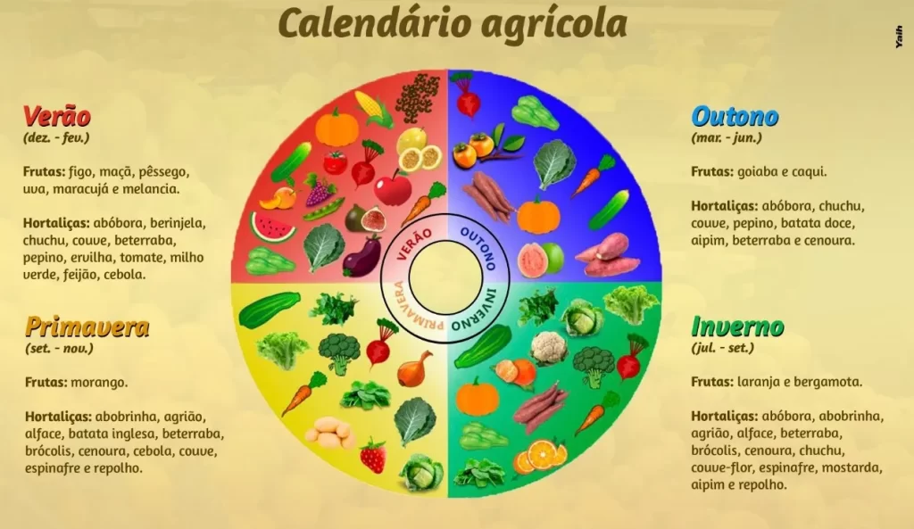 Calendário Agrícola Colheita e Plantio